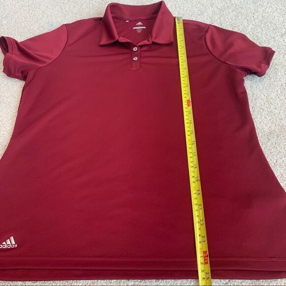 Adidas golf maroon burgundy red polo shirt short sleeve collared Sz L NWOT - Picture 8 of 9